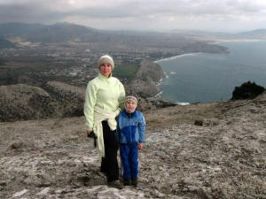 Андрей и Наташа на вершине горы Сокол